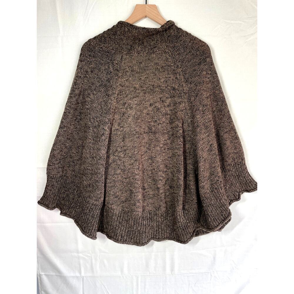 SOFT SURROUNDINGS Knit Poncho Cape Size L/XL Wrap Marled Cozy Lagenlook Hygge - Picture 5 of 12
